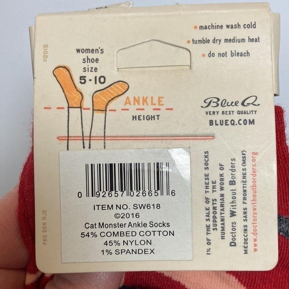 Blue Q NWT SOCKS Funny New Cat Monster Crazy Cat Lady Cat Lover Gift Gag Gift - Picture 5 of 11
